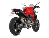 MIVV Suono Muffler Brushed Stainless Steel/Carbon End Cap Ducati Monster 821/1200