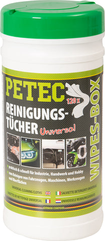 Petec Universal Cleaning Wipes Wipes Box, 120 Pcs.